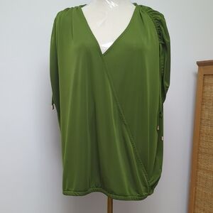 Reg $85 INC International Concepts Olive Blouse Size 3x